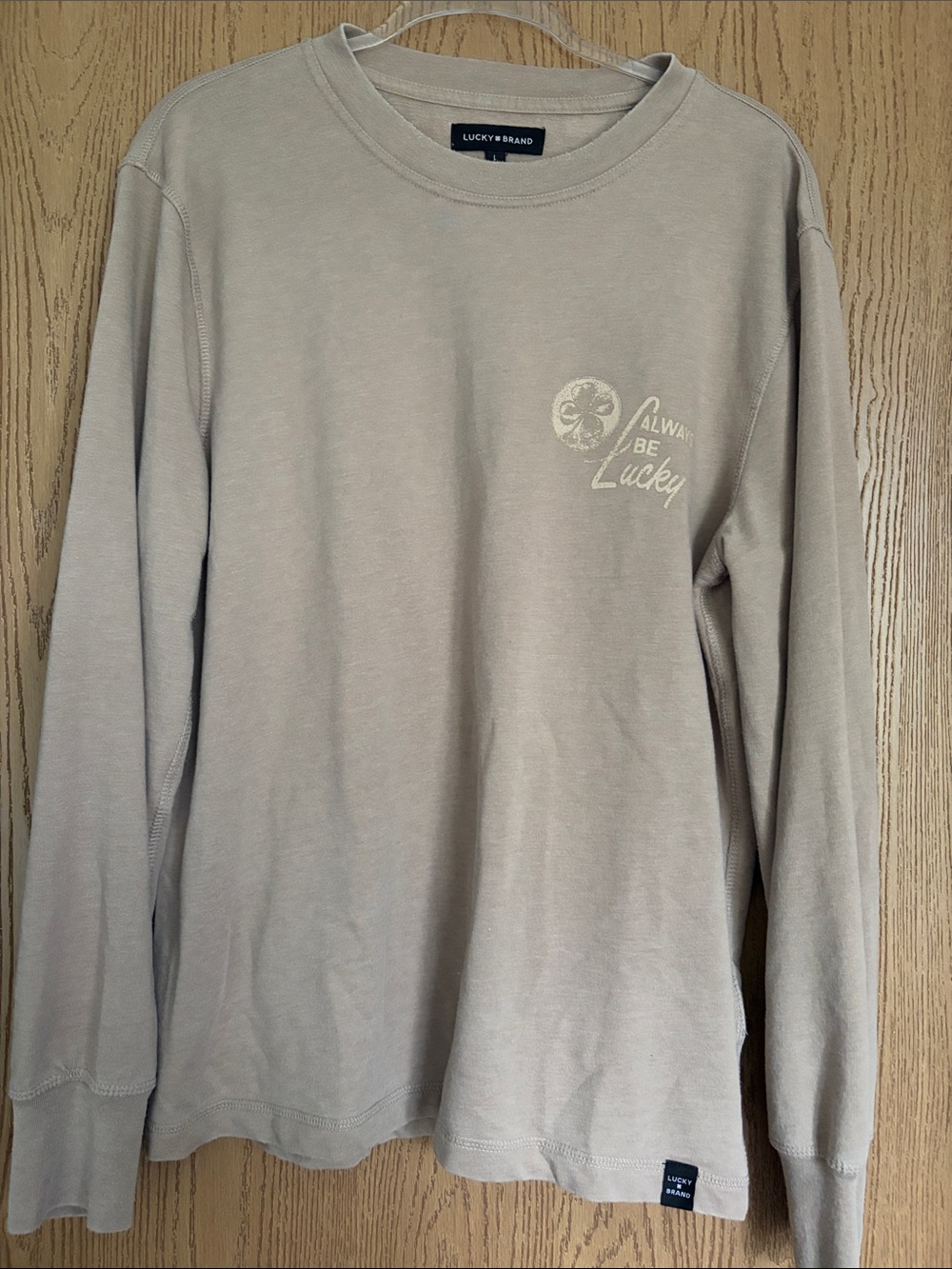 Lucky Brand Men’s Long-Sleeve Crew Tee - Light Taupe